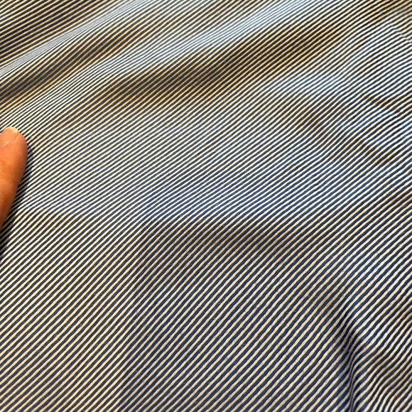 GREG Norman Large Button down Blue & White Strip long Sleeve Dress Shirt - Picture 5 of 7